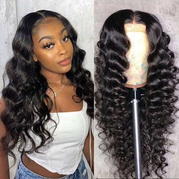 Ali Annabelle Loose Deep Wave Wig 4x4 13x4 Lace Frontal Human Hair Wigs Bouncy Loose